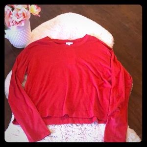 Red long sleeve crop top by Splendid